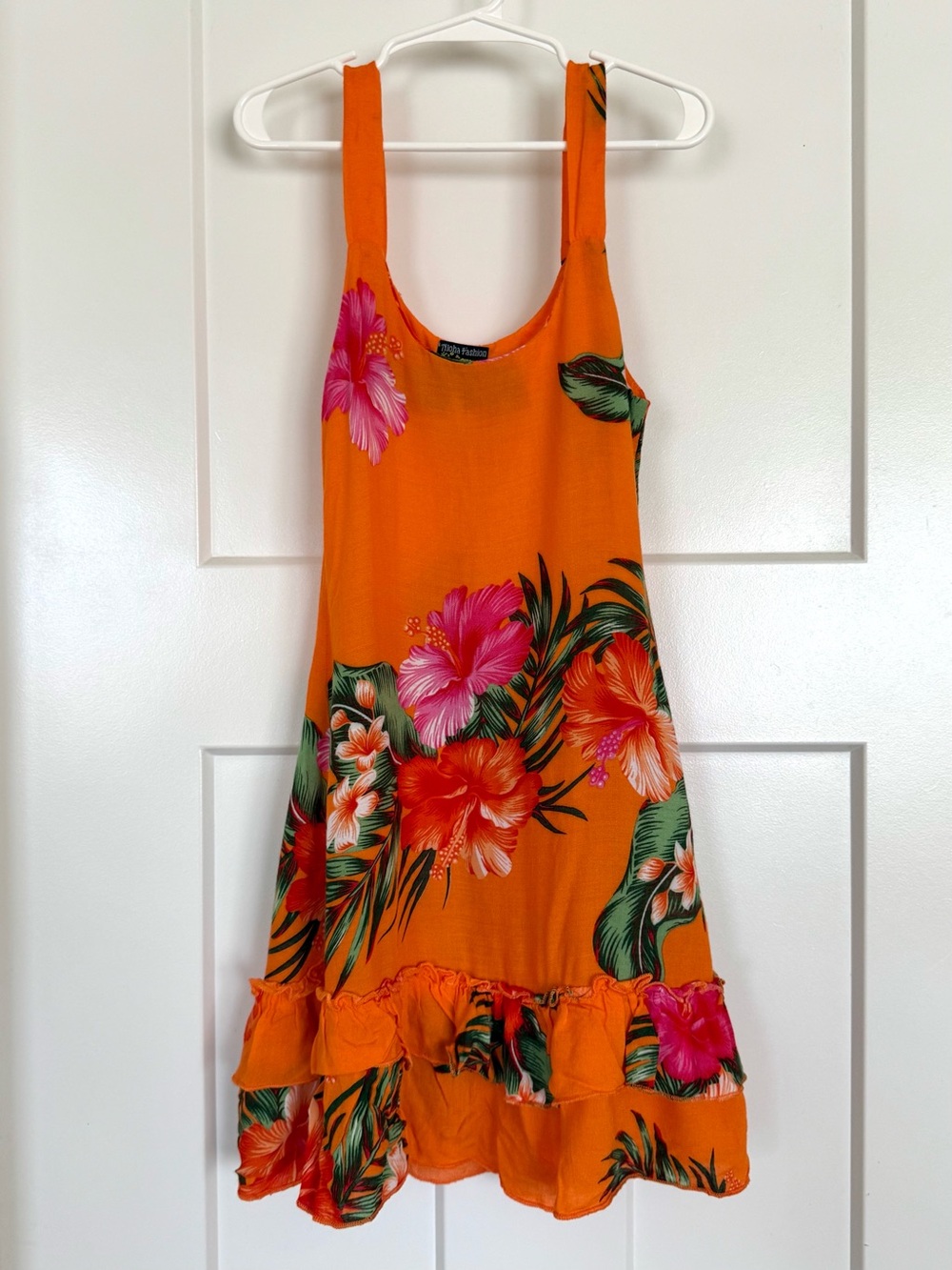 Tropical Floral Orange Sundress for Girls